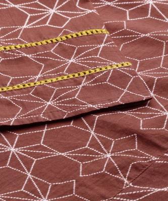Women Rust Geometric A-Line Cotton Kurta 4