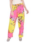 Yellow printed cotton trousers
