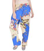 Blue printed cotton trousers
