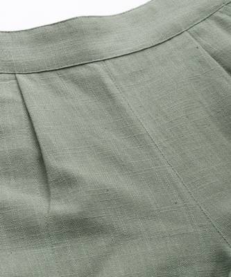Grey Solid Cotton Slub Pant 4