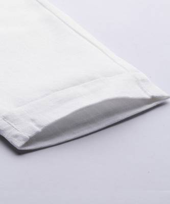 White Solid Cotton Slub Pant 5