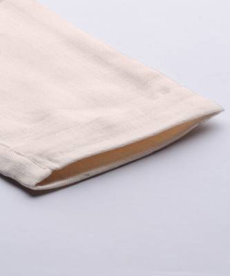 Off White Solid Cotton Slub Pant 5