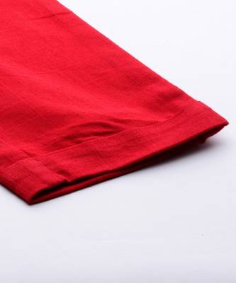 Maroon Solid Cotton Slub Pant 5