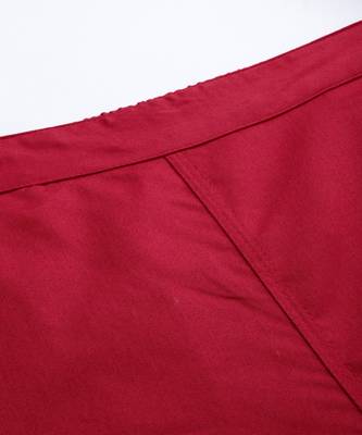 Red Solid Cotton Lycra Pant 4
