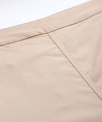 Beige Solid Cotton Lycra Pant 4