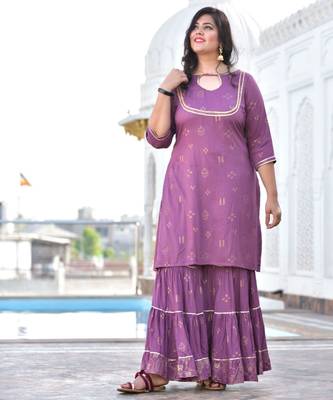 Mighty Mauve Sharara Set 1