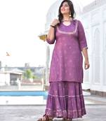 Mighty Mauve Sharara Set