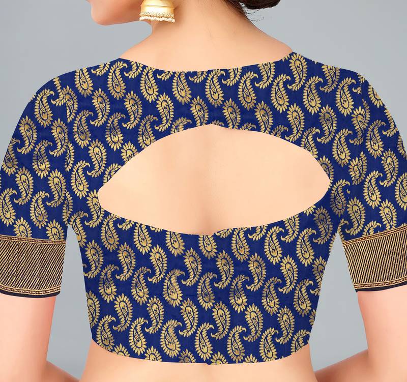 Maroon woven banarasi saree with blouse