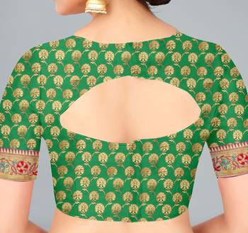 Purple woven banarasi saree with blouse 6