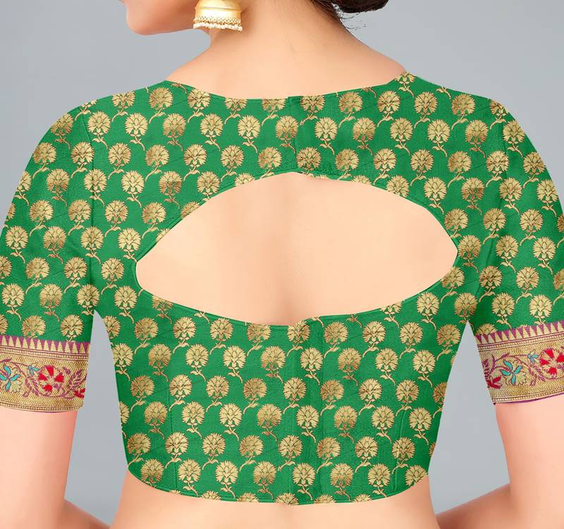 Purple woven banarasi saree with blouse