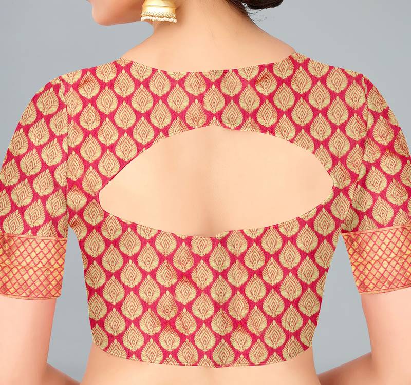 Blue woven banarasi saree with blouse