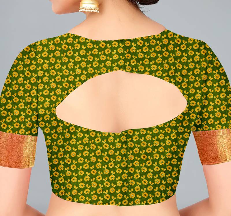 Peach woven banarasi saree with blouse