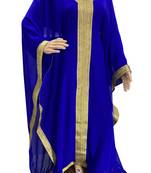 royal blue georgette moroccan islamic dubai kaftan farasha zari and stone work dress