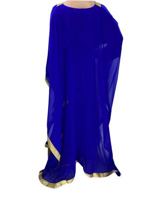 royal blue georgette moroccan islamic dubai kaftan farasha zari and stone work dress 2