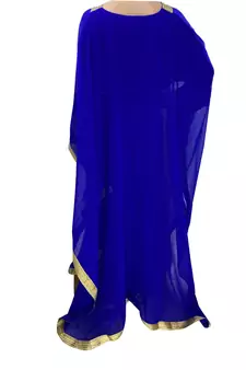 royal blue georgette moroccan islamic dubai kaftan farasha zari and stone work dress