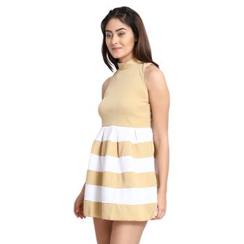 Multicolor printed cotton poly high neck free size short-kurtis 3