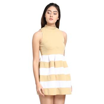 Multicolor printed cotton poly high neck free size short-kurtis 4