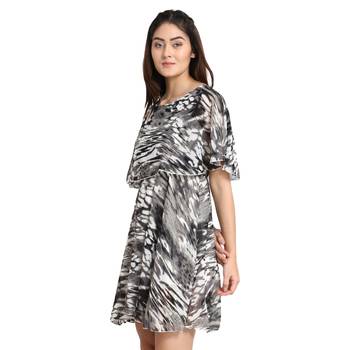 Multicolor printed georgette free size short-kurtis 3