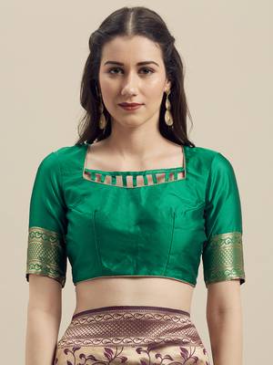 Wine woven banarasi silk saree with blouse 3