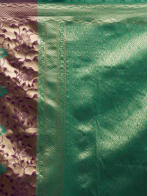Wine woven banarasi silk saree with blouse 4