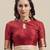 Red woven banarasi silk saree with blouse