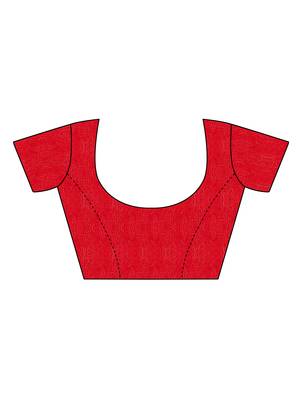 Red embroidered georgette saree with blouse 5