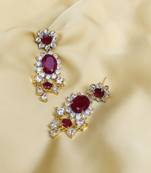 Maroon diamond earrings