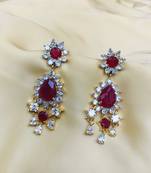 Maroon diamond earrings
