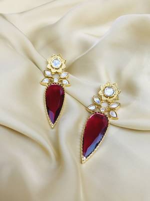 Maroon earrings 2