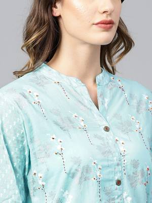 Blue woven cotton kurta-sets 5