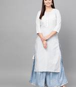 White woven rayon kurta-sets
