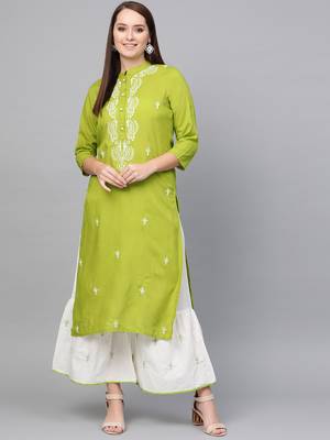 Yellow woven rayon kurta-sets 1