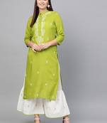 Yellow woven rayon kurta-sets