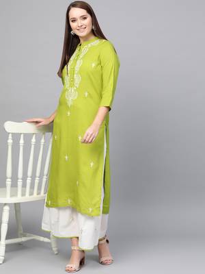 Yellow woven rayon kurta-sets 4