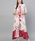 White woven rayon kurta-sets