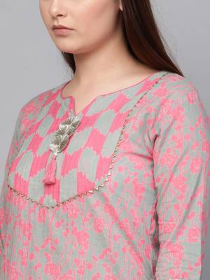 Pink woven rayon kurta-sets 5