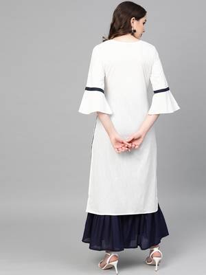 White woven rayon kurta-sets 2