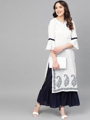 White woven rayon kurta-sets 4