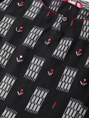 Black woven rayon kurta-sets 5