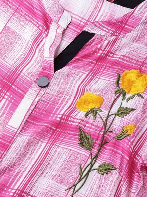 Pink woven rayon kurta-sets 5