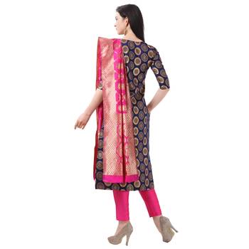 Elora Cotton Jacquard Unstitched Woven Salwar Suit Dress Material for Women 3