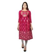 Maroon Foil Print kurta