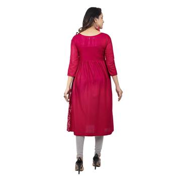 Maroon Foil Print kurta 2