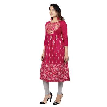 Maroon Foil Print kurta 3