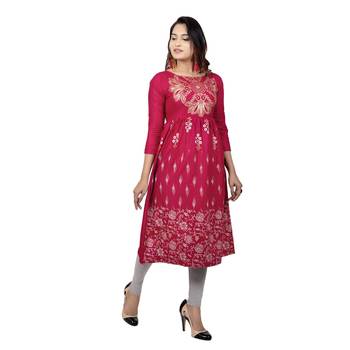 Maroon Foil Print kurta 4