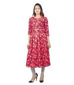 Light Red Printed Kurta