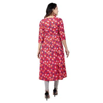 Light Red Printed Kurta 2