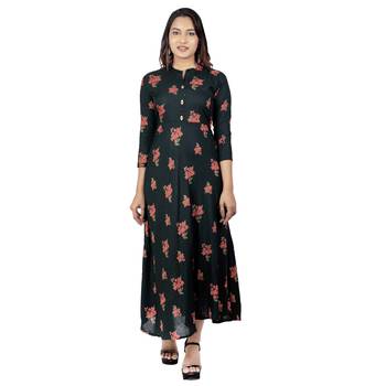 Dark Green Printed Kurta 1
