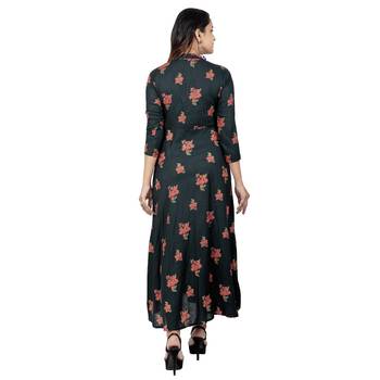 Dark Green Printed Kurta 2