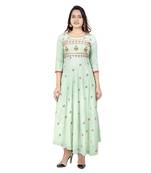 Olive Green Embroidererd Kurta